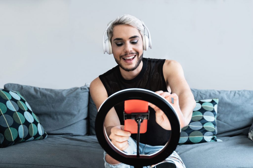 TikTok marketing strategy: person recording a TikTok